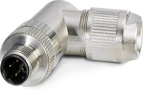 Phoenix Contact 1553624 Sensor-Aktor-Datensteckverbinder M12 Stecker gewinkelt, 4-polig, Farbe: Silber - Bild 1