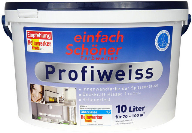 EINFACH SCHÖNER FARBWELTEN Profiweiss Dispersion Matt Weiß 10 l - Bild 1