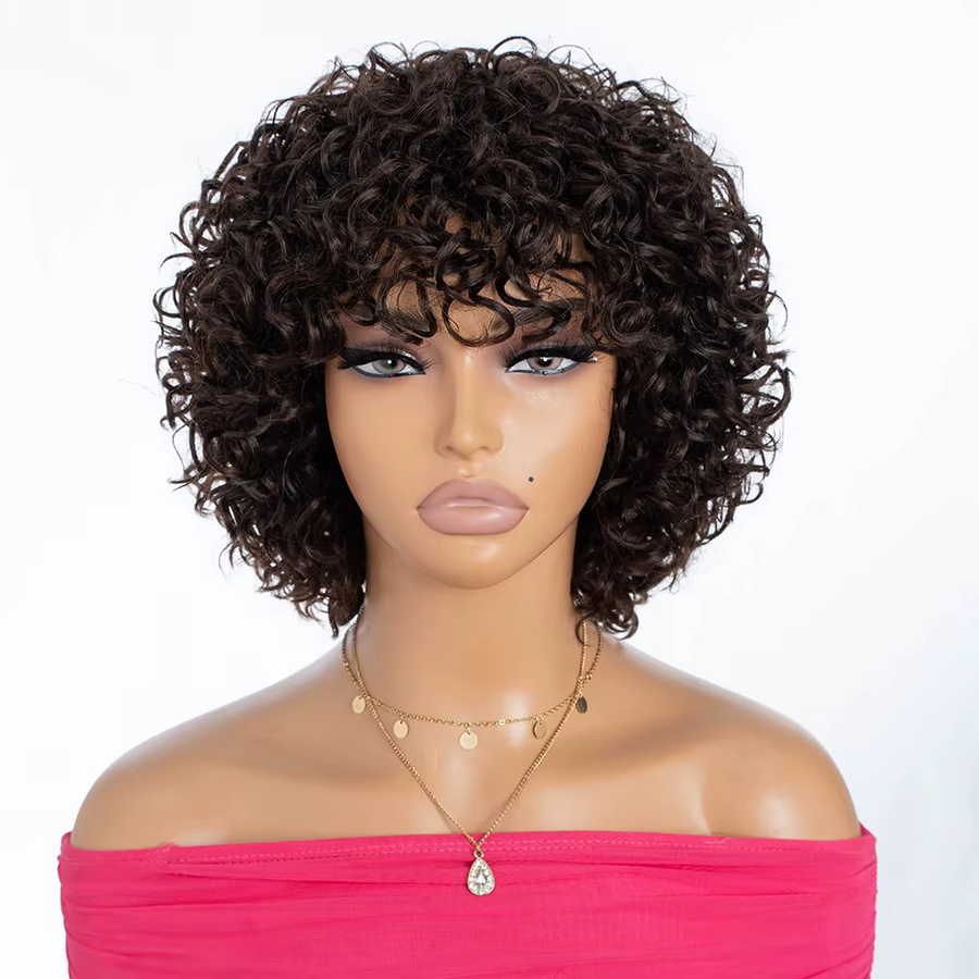 Sleek Echthaar Perücke, kurz lockig, 8 Zoll, Damen, p4/27 - Bild 2