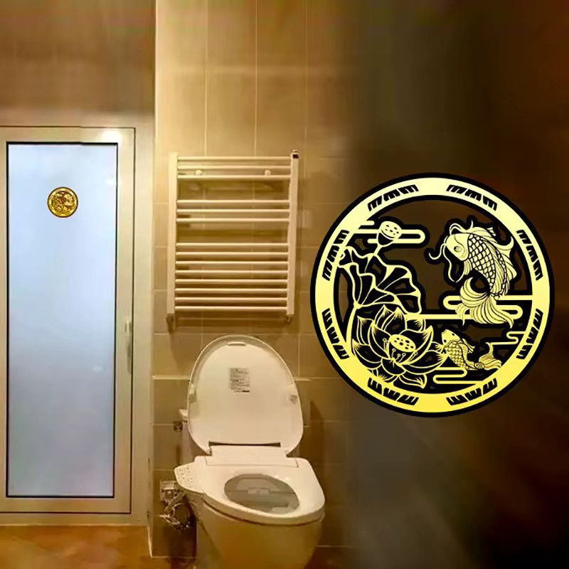 JETTING Metall Aufkleber Karpfen und Lotus in Gold für Feng Shui Dekoration - Bild 3