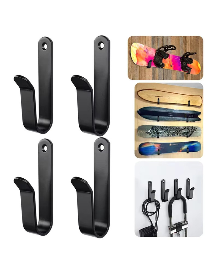 JOCESTYLE Snowboard-Wandregal aus massivem Stahl in Schwarz zur Aufbewahrung von Ski und Snowboards - Bild 5