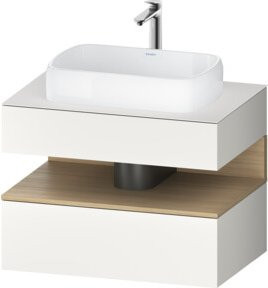 Duravit Waschtischunterschrank Qatego in Weiß, Wandmontage mit Schubladen und Fach, Modernes Design - Bild 1