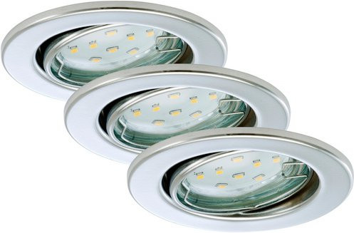 Briloner LED Einbauleuchte in Silber, rund, IP44, warmweiß, Durchmesser: 8,6 cm - Bild 1