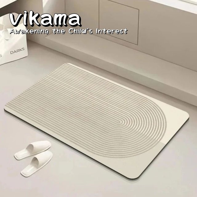 VIKAMA Badematte aus Kieselgur mit rutschfester Basis, schnell trocknende Fußmatte für Badezimmer und Flur, B/T: 60 x 40 cm - Bild 1