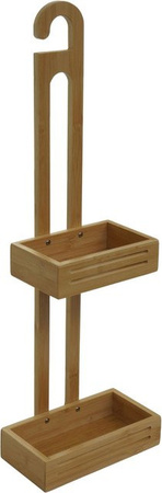 MCW Duschablage M23 Badezimmer Organizer mit 2 Körben aus Bambus in Braun, B/T/H: 69 x 22 x 13 cm