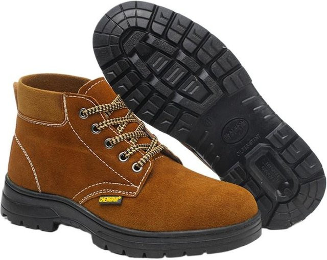 Avant-garde Arbeitsschutzschuhe aus Leder in Schwarz, Größe 46, mit Anti-Quetsch- und Durchstichschutz, verschleißfest sowie säure- und laugenbeständig - Bild 1