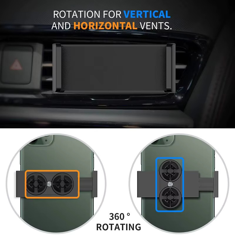 TONGDAYTECH Universal Auto Telefon Halterung für iPhone und Smartphones, Clip für Lüftungsschlitze, Schwarz - Bild 4