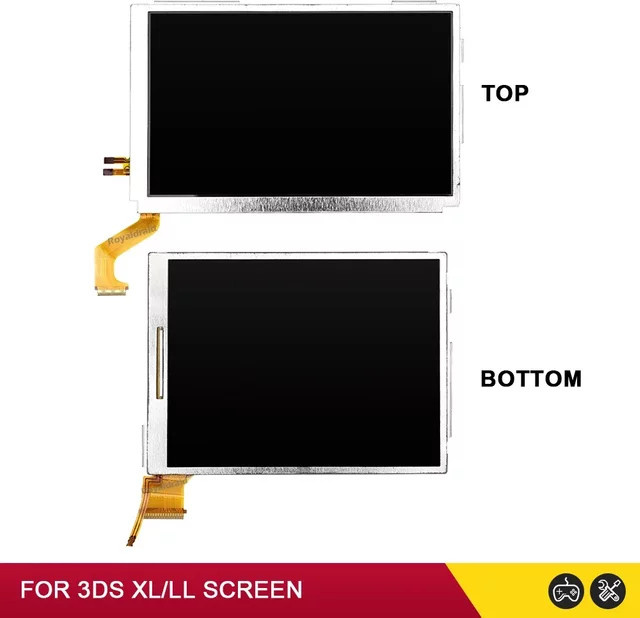 Nintendo Ersatz-LCD-Bildschirm Set für 3DS XL LL Oberes und Unteres Display in Schwarz - Bild 1