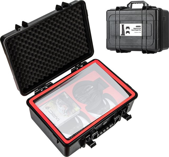 DEVASO Hartschalen-Reisetasche für PlayStation 5 Konsole, Headset und Controller in Schwarz - Bild 1