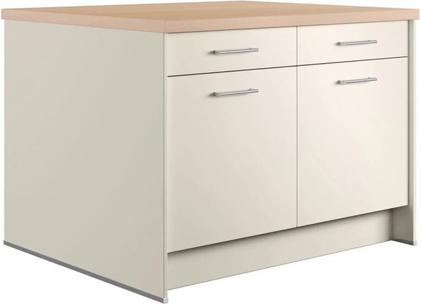 Kücheninsel Impuls Küchen IBZ4123L4 in Magnolienweiß mit Soft-Close-Türen, Breite: 123,4 cm