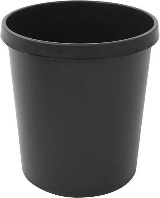 PROREGAL SparSet 4er Pack Klassische Runde Kunststoff Papierkörbe 18 Liter Schwarz H x B x T: 32 x 31 x 31 cm - Bild 1