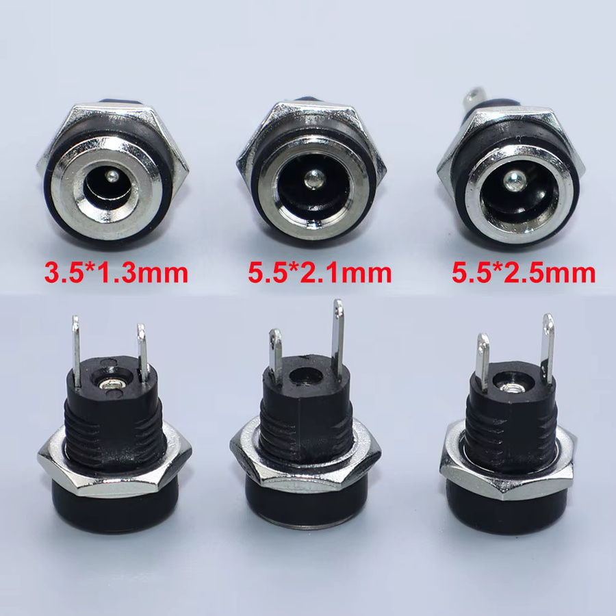JCD DC Netzteil Jack Buchse Weibliche Panel Mount Stecker Adapter in Schwarz - Bild 2