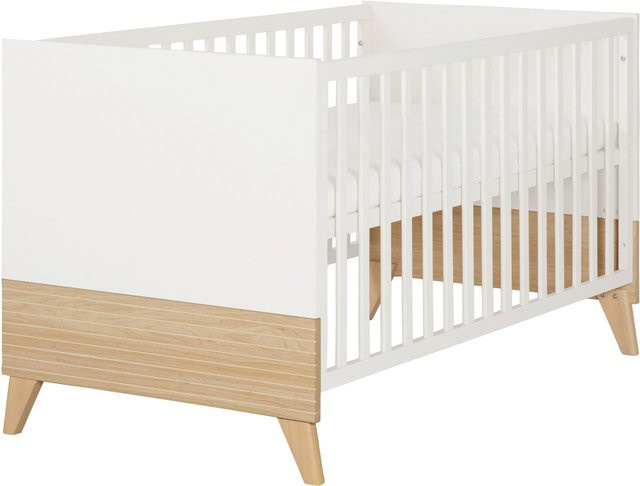 Roba Kombi-Kinderbett Theo aus Massivholz in Weiß und Eichendekor, B/T/H: 143 x 70 x 82 cm - Bild 1