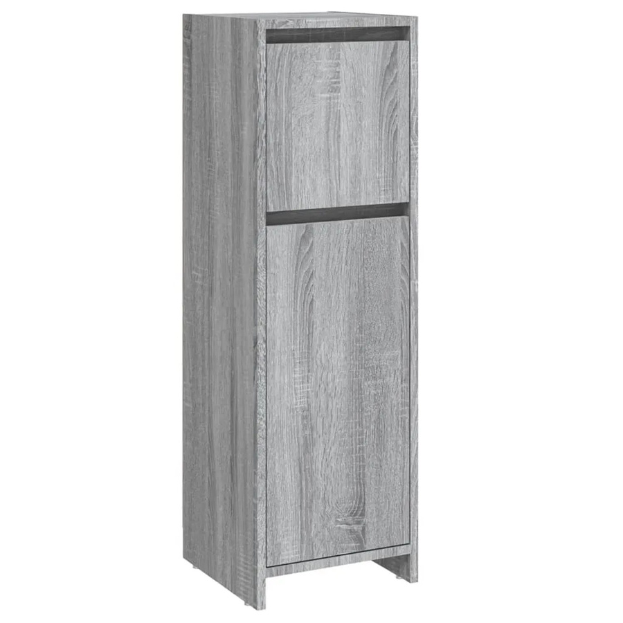 vidaXL Badschrank Grau aus Holzwerkstoff mit Türen und Fächern B/T/H: 30 x 30 x 95 cm - Bild 2