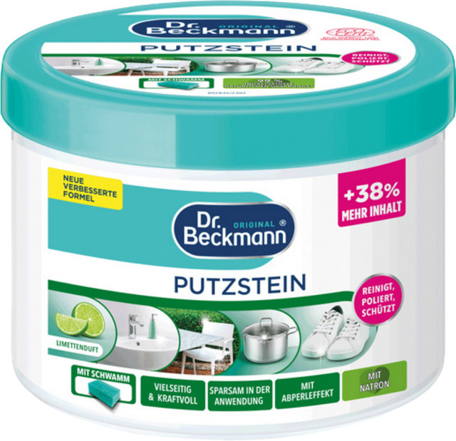 Dr. Beckmann Putzstein Limettenduft mit Schwamm, 550g - Bild 1