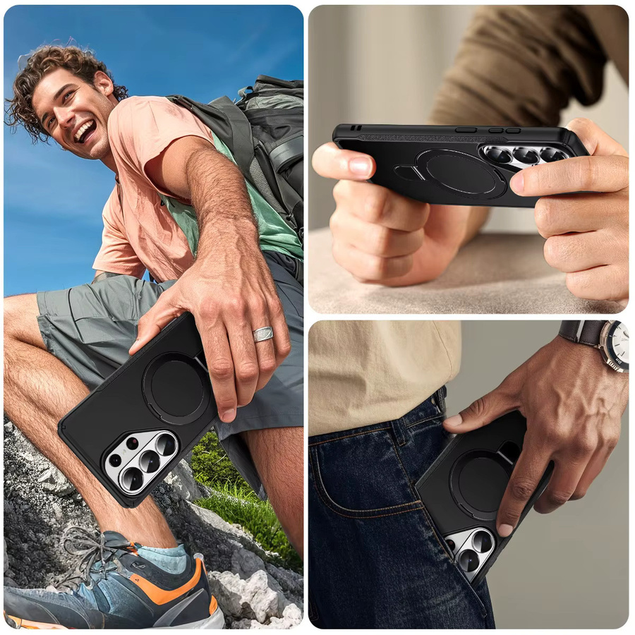 Magnetische Handyhülle mit Klappständer für Samsung S25 S26 Ultra S24 Plus A56 A55 A54 A35 A26 A16 A07 A06 A05 in Schwarz und Blau - Bild 3