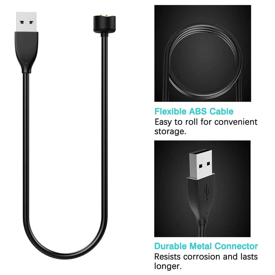 Magnetisches USB-Ladekabel für Xiaomi Mi Band 5, 6 und 7 in Schwarz, Länge: 50 cm - Bild 2