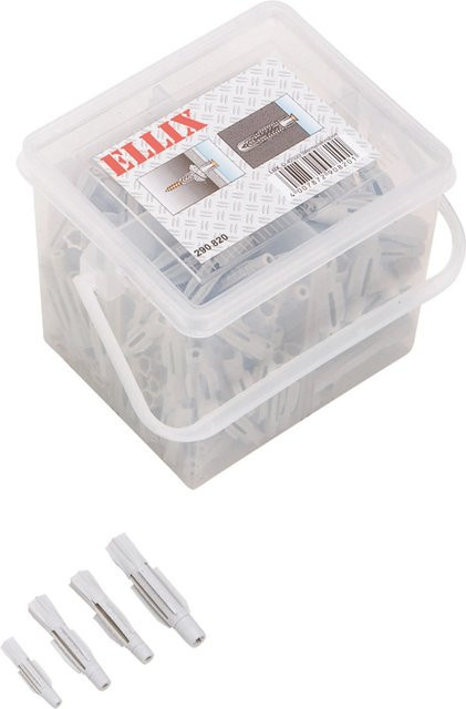 ELLIX Knotendübel-Set aus Nylon, 255-teilig, in Grau, Transparent und Weiß - Bild 1