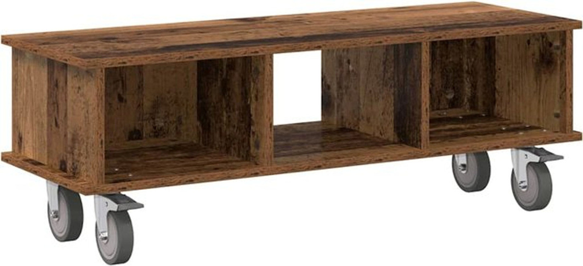 vidaXL TV-Lowboard aus Holzwerkstoff im Industrial Design, Braun, B/T/H: 100 x 35 x 35 cm - Bild 1