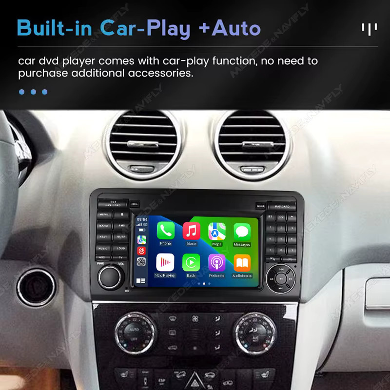 NAVIFANS Android 15 Autoradio mit Carplay für Mercedes Benz ML GL W164 X164, Schwarz - Bild 4