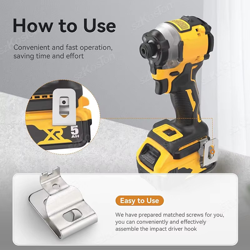 DeWalt Gürtelclip-Haken aus Edelstahl für Bohrschrauber 20V N 268241, Farbe: Silber - Bild 3