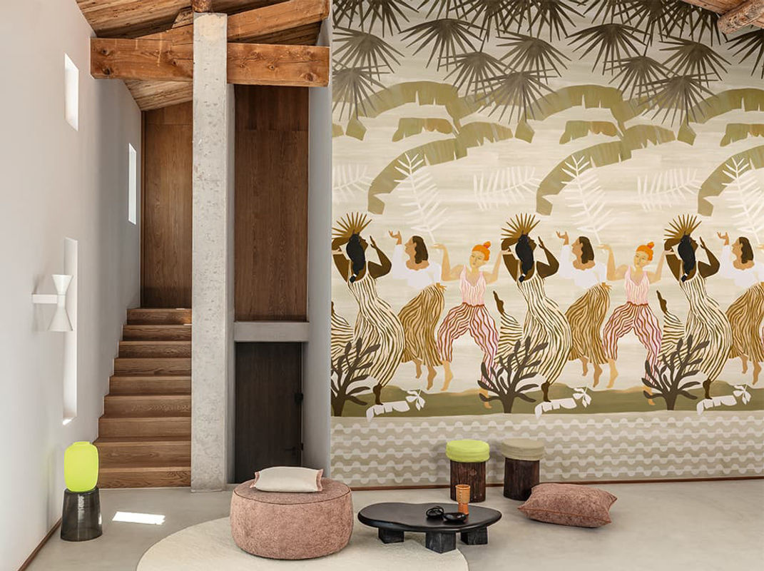 Chivasso Wallpaper Famous Friends Mural in Beige und Multicolour, Breite: 400 cm, Höhe: 400 cm - Bild 4