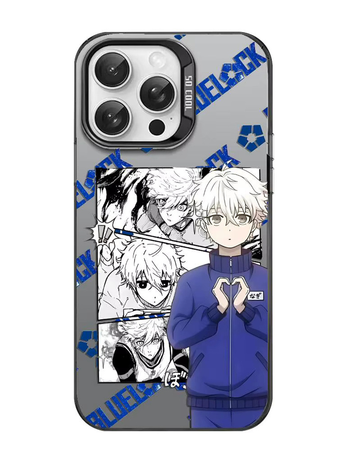 B-BLUE Handyhülle Seishiro Nagi für iPhone 11 bis 17 Pro Max Matte Laser Aurora stoßfest Schwarz - Bild 5