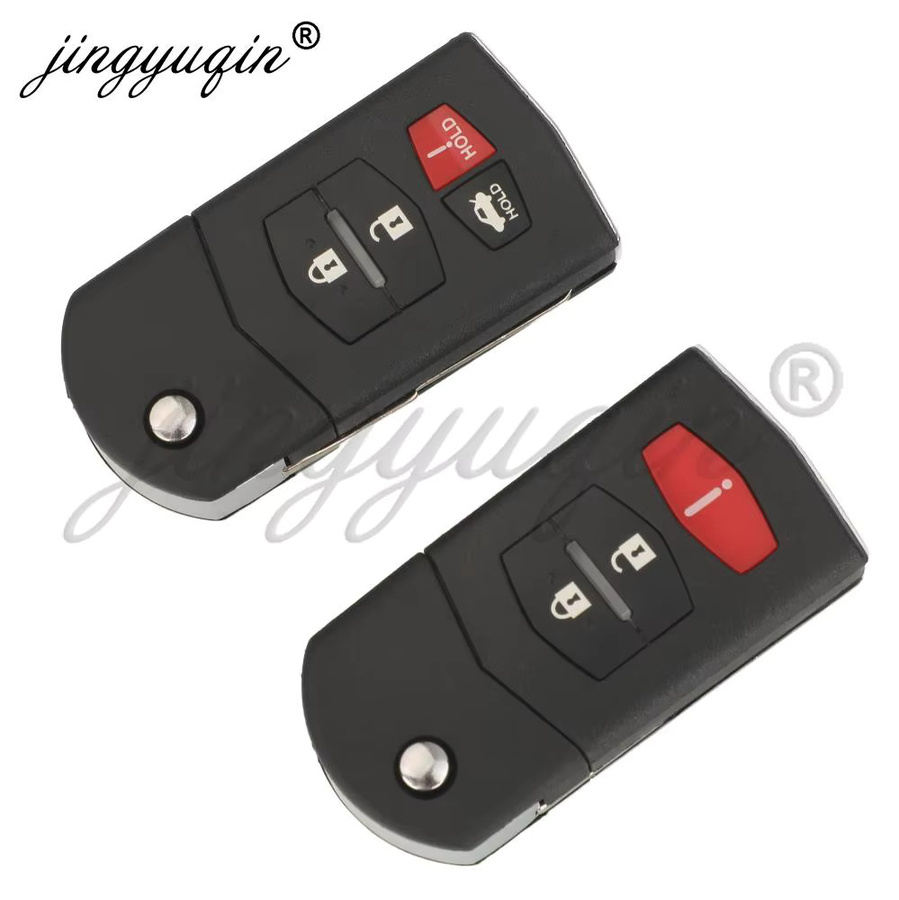 Jingyuqin Auto Fernbedienung KPU41788 für Mazda 6 2006-2008, 313,8 MHz FSK, 3/4 Tasten, 4D63 Chip, Schwarz - Bild 2