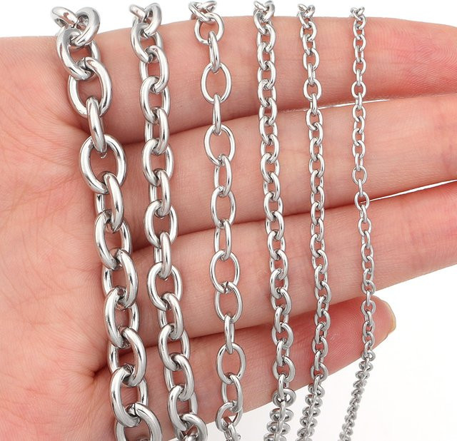 lingsai Gliederkette Edelstahl, Silber - Bild 1