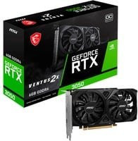 MSI GeForce RTX 3050 VENTUS 2X E OC Grafikkarte mit 6GB GDDR6, PCIe 4.0 x16, HDMI und DisplayPort, Schwarz - Bild 1
