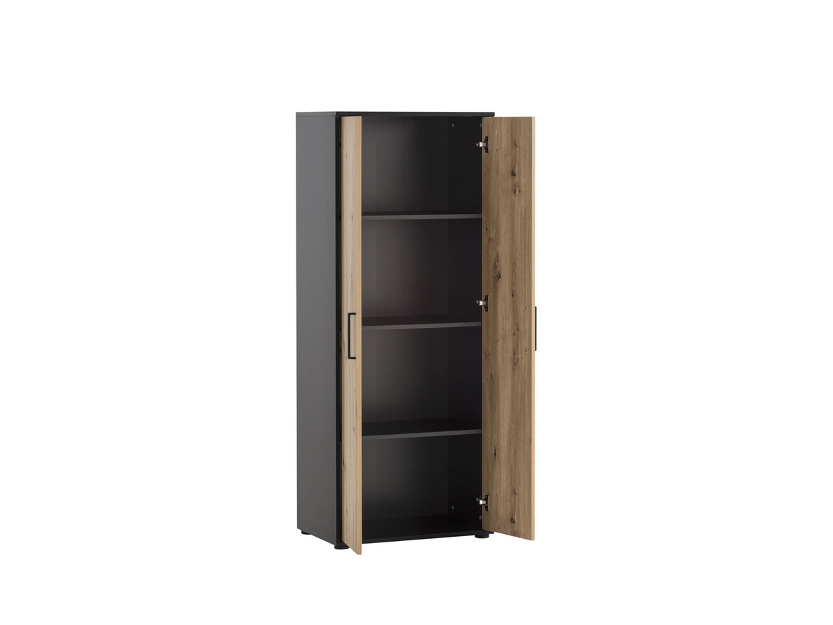 Schildmeyer Aktenschrank Aino Hochschrank Eiche Artisan Nachbildung Schwarz Matt B/H/T: 65 x 163,6 x 41 cm - Bild 2