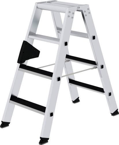 MUNK Günzburger Steigtechnik Clip-Step Aluminium Stehleiter beidseitig begehbar, Farbe: Silber, maximale Arbeitshöhe: 2,5 m - Bild 1
