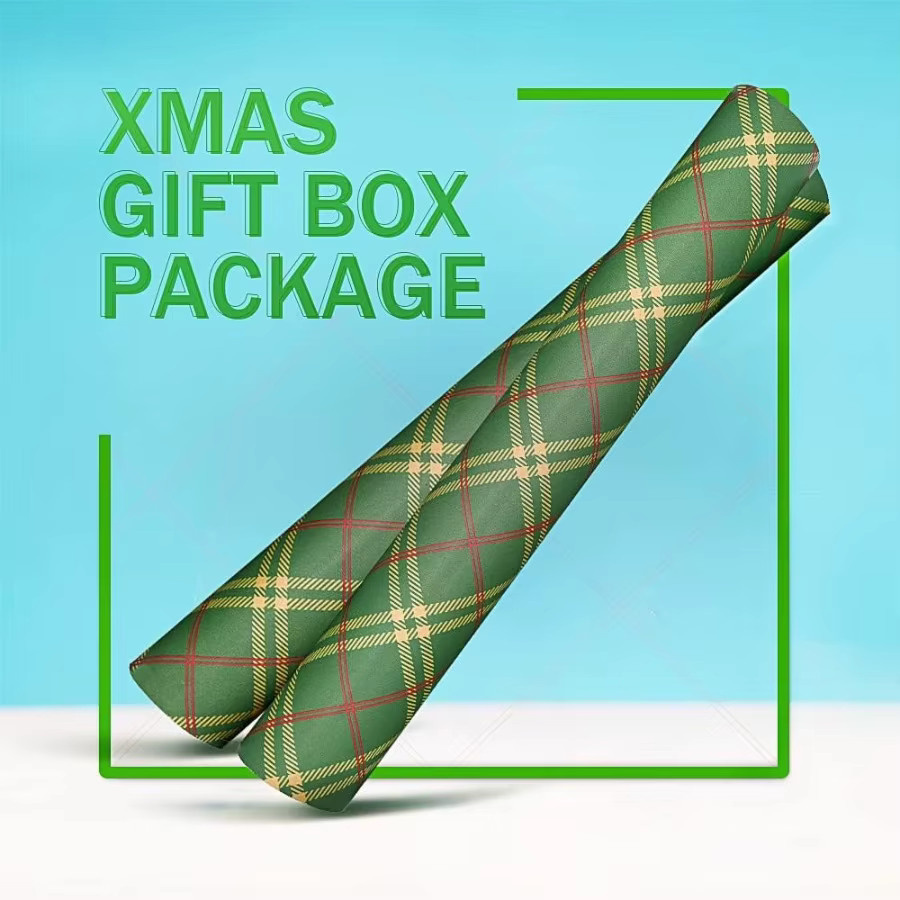 Weihnachts-Geschenkpapier mit grünem und rotem Karomuster, Breite: 43 cm, Länge: 300 cm - Bild 2