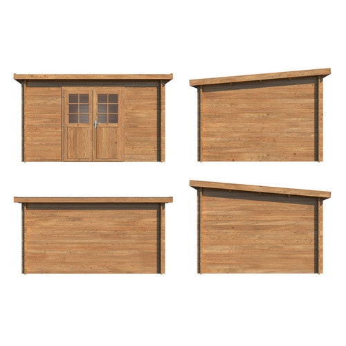 Palmako Gartenhaus Alice aus Fichtenholz in Braun mit Pultdach, B/T/H: 338 x 276 x 215 cm - Bild 3