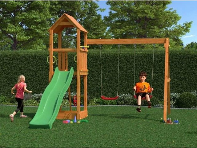 Belladoor Spielturm Flappi in Teakfarben - Bild 1