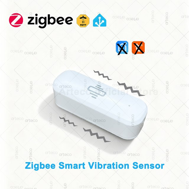 Smart ZigBee 3.0 Vibrationssensor White Remote Monitor für Home Security und Motion Shock Alarm mit Unterstützung für Zigbee2MQTT und Home Assistant - Bild 1