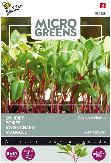 Buzzy Microgreens Mangold Regenbogen Mischung Samen 8 g Bunte Mischung - Bild 1