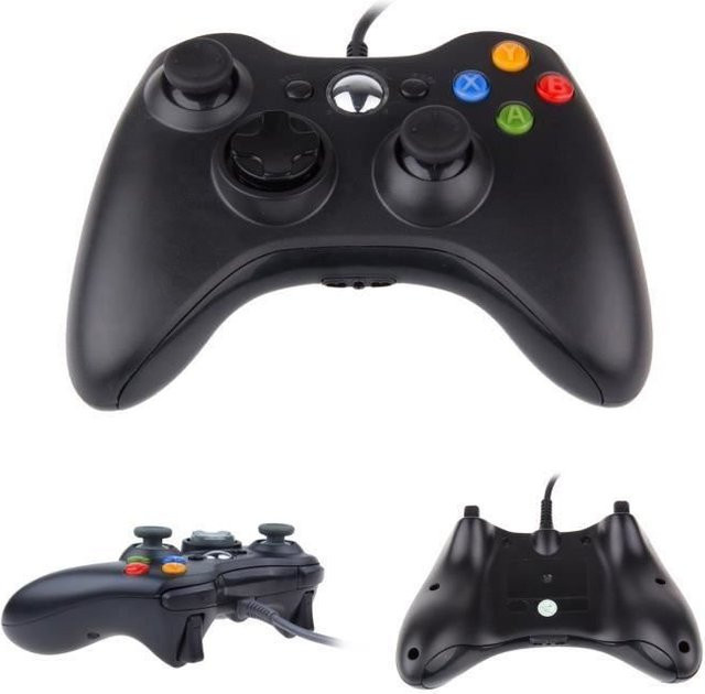 Infoboutik USB-Kabel-Controller Gamepad für Xbox 360 in Schwarz - Bild 1