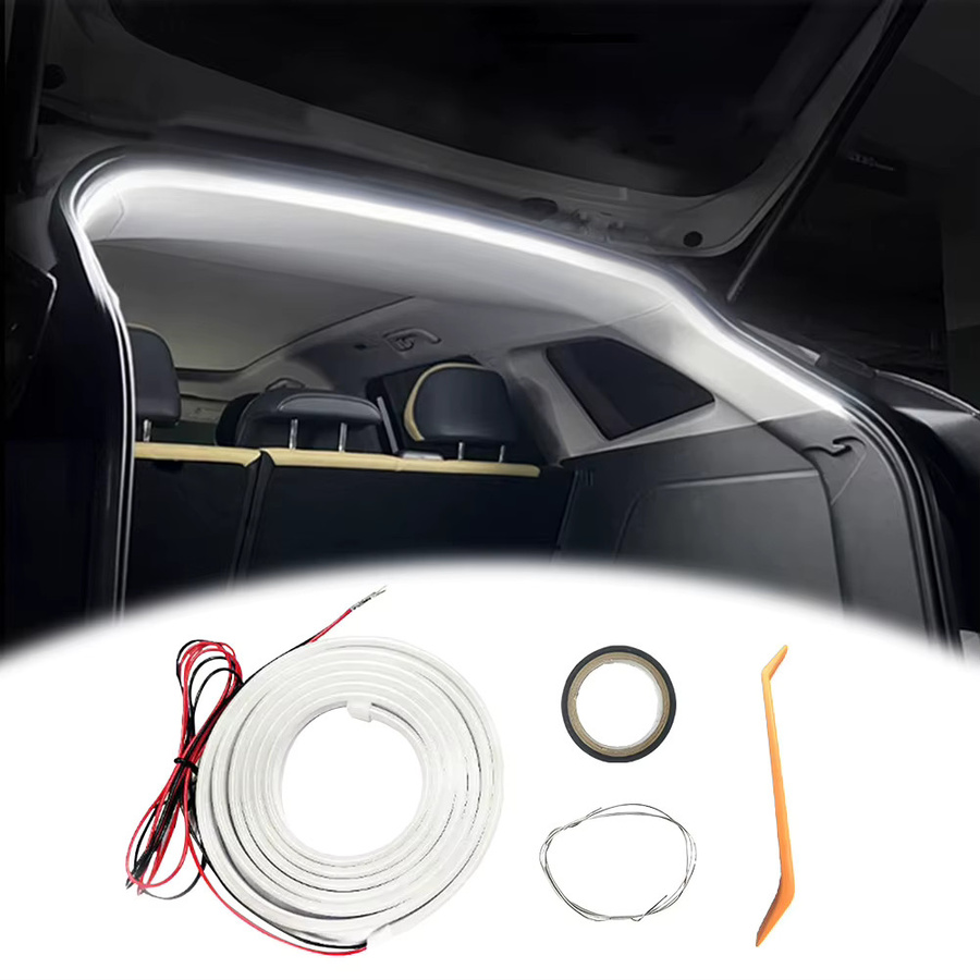 APWIKOGER LED Kofferraum Licht Streifen Neon Flex Dynamisches Fließendes Rücklicht in Blau und Weiß mit Sensor für Limousinen, SUV und Pickups - Bild 2
