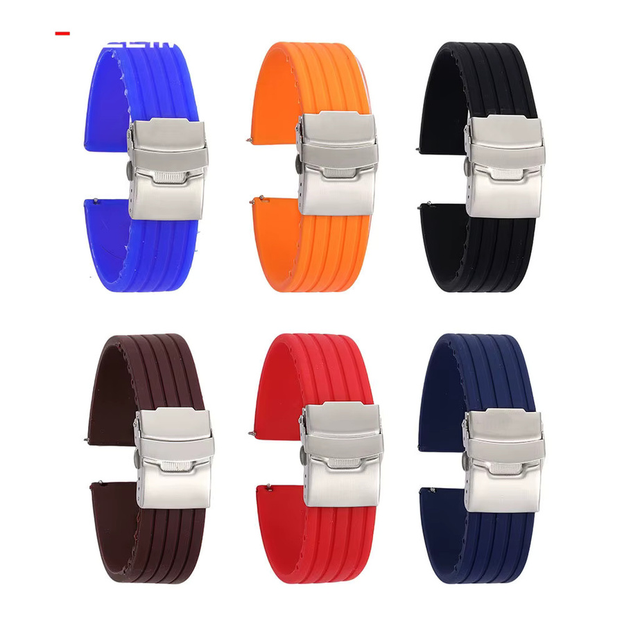 REMZEIM Uhrenarmband Silikon, Schwarz, Sport-Stil, Herren - Bild 3