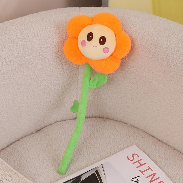 Kidsly Simulationsstrauß Sonnenblume in Orange als Hochzeitsdekoration und Geschenk für Mädchen, Höhe: 40 cm - Bild 1