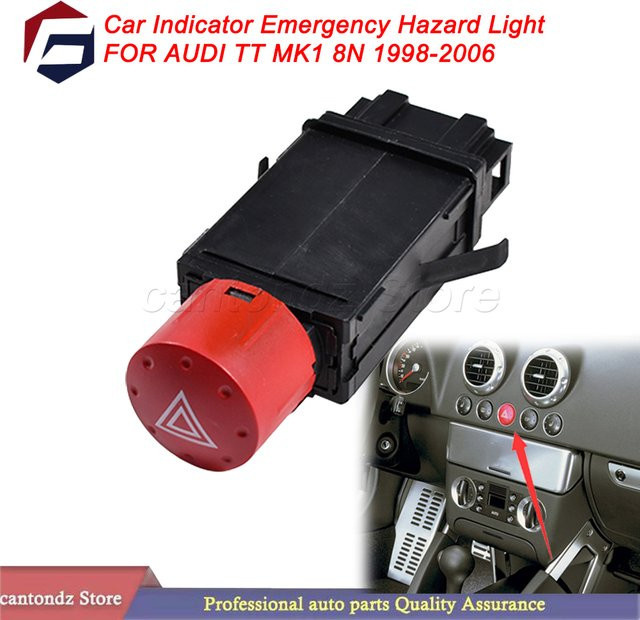 Warnblinkschalter Taste für Audi TT MK1 8N 1998-2006 in Rot mit Relais 8N 0941509 A 8N 0941509 B - Bild 1