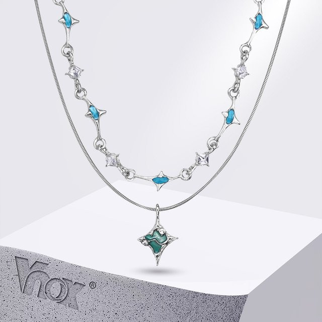 Vnox Schmuck-Set Halskette, Anhänger, Silber, Unisex - Bild 1