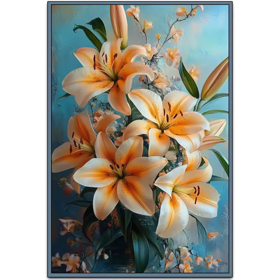 MINISO Vintage Metallschild Wanddekoration Lilie Floral, Rechteckiges Wandkunst Poster in Multicolour, B: 30,0 cm, H: 20,0 cm - Bild 2