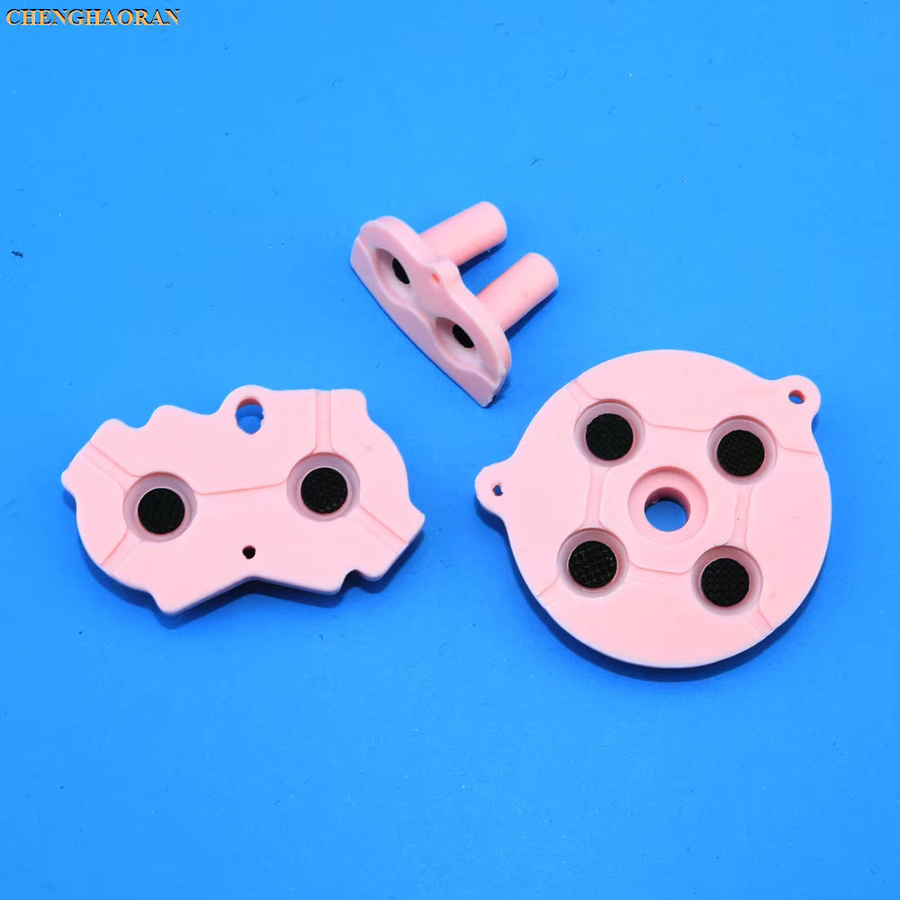 ChengHaoRan Silikon-Leitknöpfe Set für GameBoy Advance GBA in Rosa, Lila und Rot mit A-B, D-Pad und Start-Select-Tastatur - Bild 2