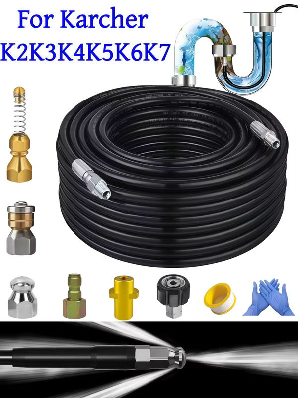 DUTRIEUX Hochdruck-Reinigungsschlauch für Kanalisation und Pipelines mit Hochdruck-Düse passend für Karcher K2 K3 K4 K5 K6 K7 - Bild 7