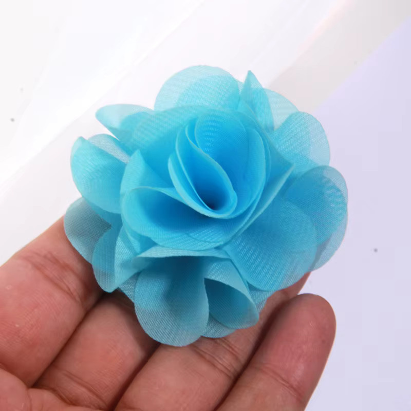 10 Stück handgemachte Organza-Tüllblumen in Beige für DIY-Hochzeitsdekoration und Accessoires - Bild 3