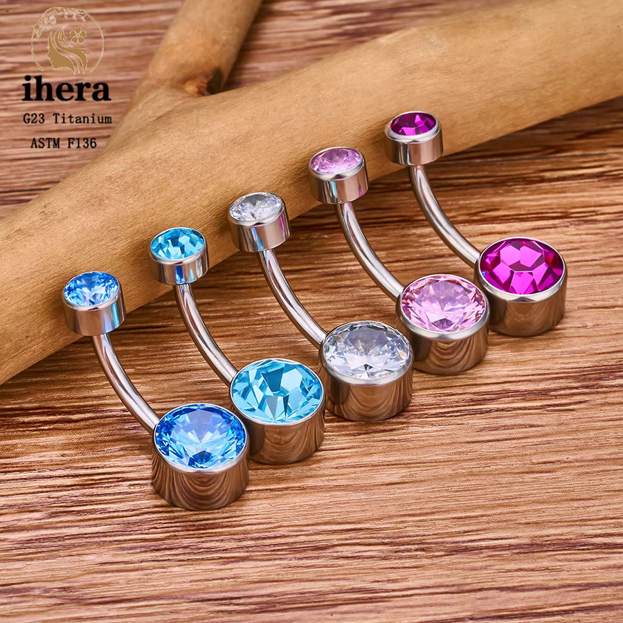 ihera Bauchnabelpiercing Ring, Titan, Zirkonia, Damen - Bild 2