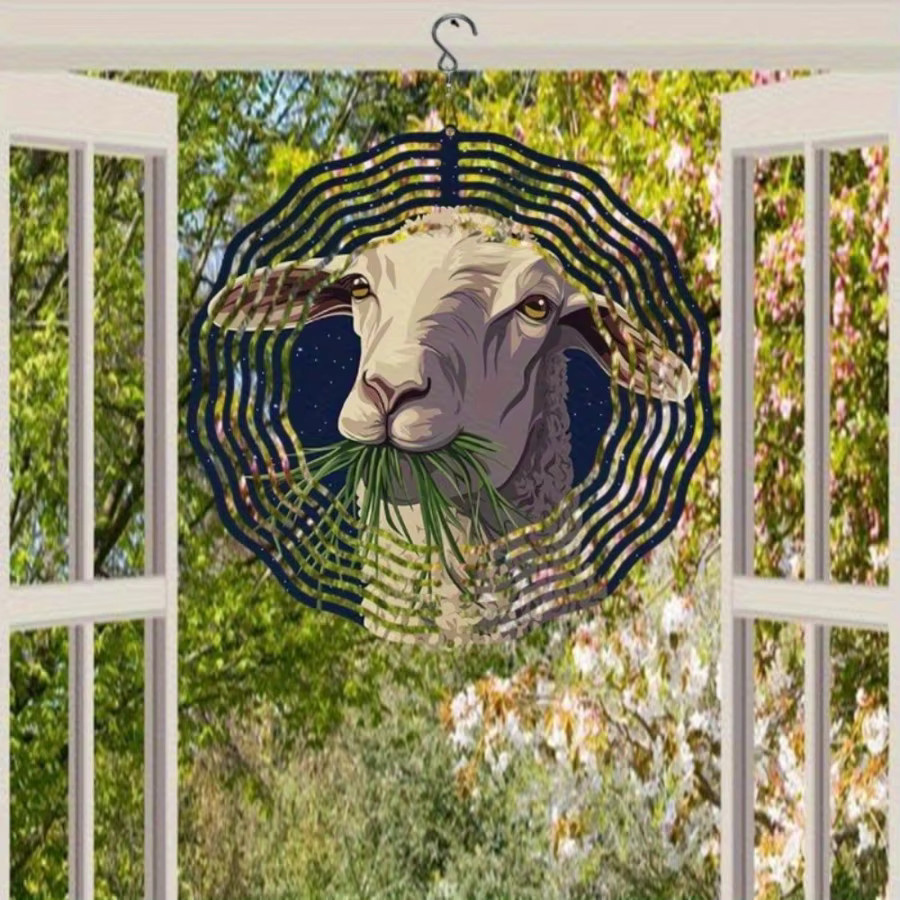 CIFBUY Windspiel aus Metall im Schaf-Grazing-Design, mehrfarbig, für Garten und Terrasse - Bild 4