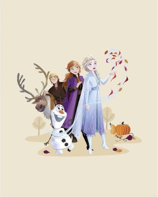 Komar Wandbild Disney Frozen Autumn Feeling in Beige, B: 40 cm, H: 50 cm - Bild 1